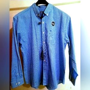 NWT Men's Izod Blue Plaid Shirt Size XL